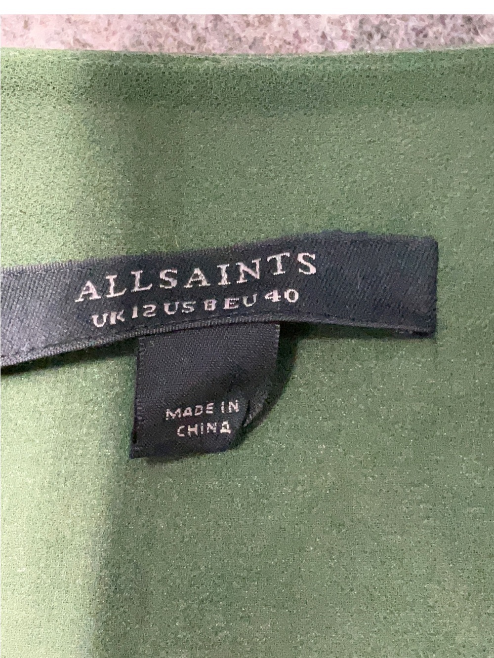 AllSaints Estelle Heidi Long Sleeve Silk Blend Dress in Forest - Picture 5 of 7